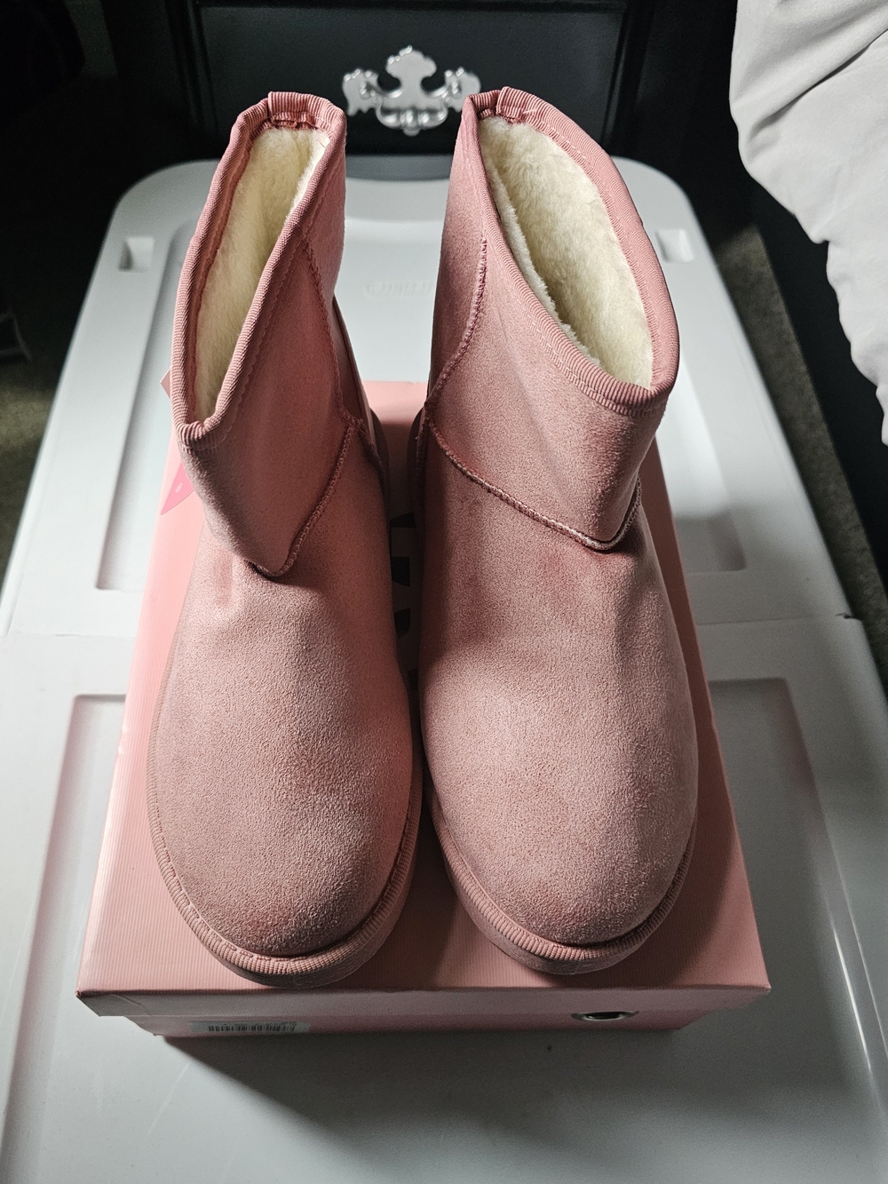 Josiny Boots Women’s Pink Cozy Suede Ankle Boots